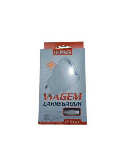 Imagem de Carregador+Cabo Tipo C 1m Lelong Turbo 12.5W -5.1A  LE-243FC