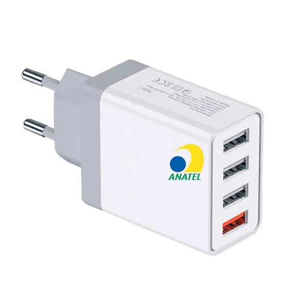 Carregador Caixinha Turbo Compacto 4x Usb Anatel Menor preço em Carregador Caixinha Turbo Compacto 4x Usb Anatel