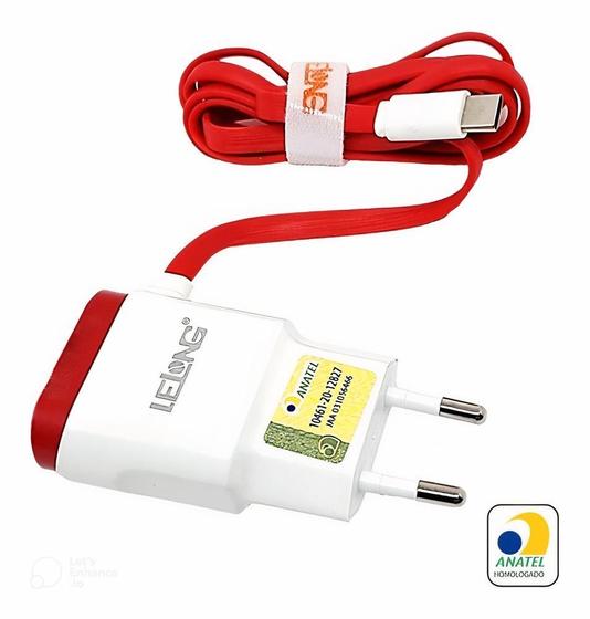 Imagem de Carregador Celular Branco Tipo C Lelong Le-518C