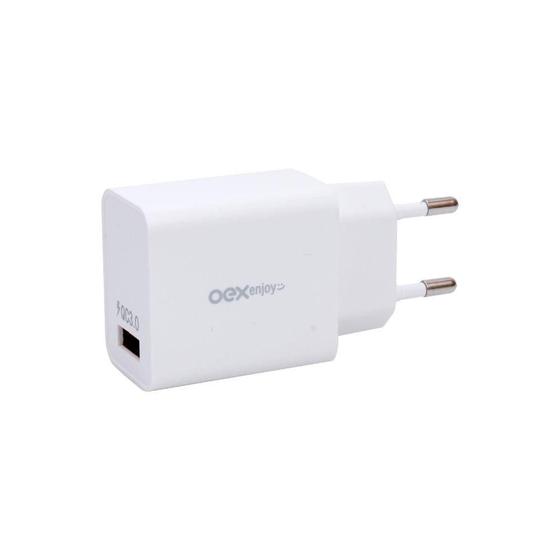 Imagem de Carregador Celular Tomada Turbo Usb Oex Cg202 18W Branco