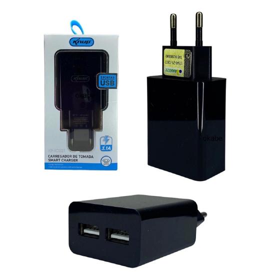 Imagem de Carregador Celular Turbo com Selo Anatel 2 Portas Usb Type-C