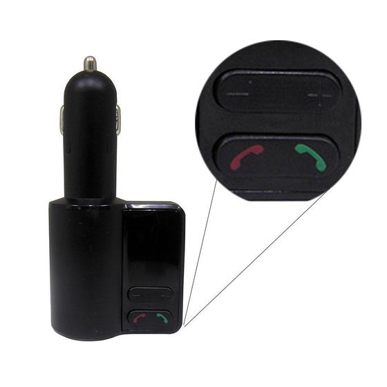 Carregador Celular Veicular USB Bluetooth Fm Atende Ligacao Menor preço em Carregador Celular Veicular USB Bluetooth Fm Atende Ligacao