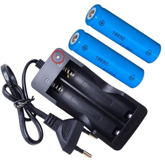 Imagem de Carregador Com 2 Pilhas Duplo De Pilha E Bateria 4.2v Li-Ion 18650 Com Led Indicador CARREGAF