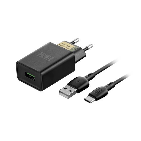 Imagem de Carregador Com Cabo Tipo C / Usb 2.1a 1m Fam Fkt-150c