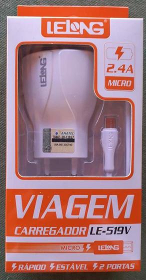 Imagem de Carregador Com Fio Lelong Le-519V Tipo Micro
