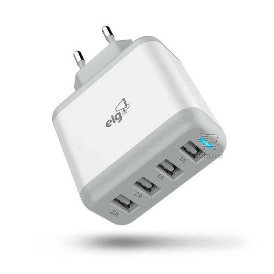 Imagem de Carregador Compacto Turbo 4 x USB 24w 4,8A com Certificação Anatel WC48A ELG
