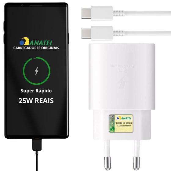 Imagem de Carregador compatível com Samsung Turbo 25w a20 a21 a22 a23 a24 a25