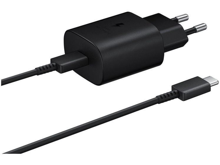 Imagem de Carregador compatível para Samsung Preto Usb Tipo C 45W Turbo Completo Com Carregamento Rápido S10 S20 S21 S22 Note 10