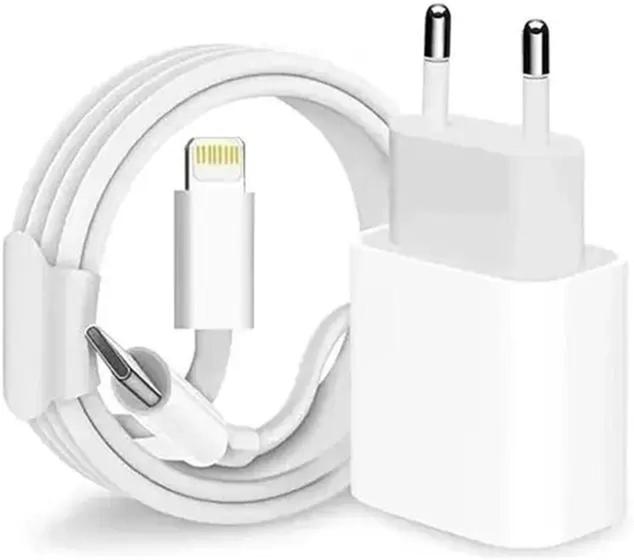 Imagem de Carregador Completo Turbo + Cabo USB-C Lightning Compatível Iphone 12