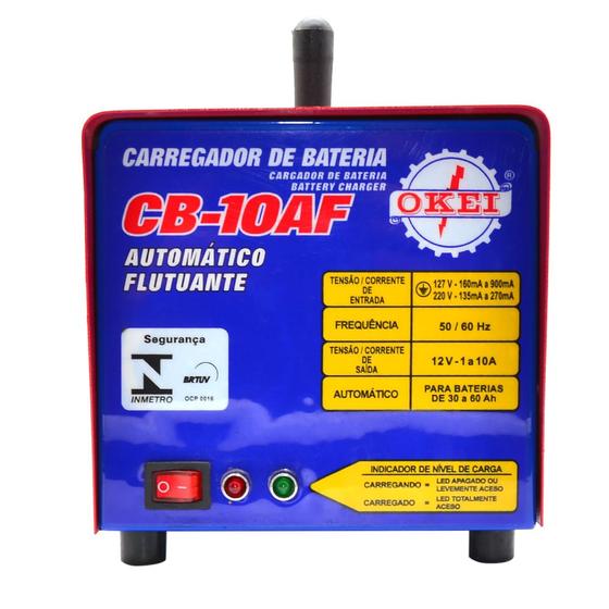 Imagem de Carregador de Bateria  10a 12v Flutuante Cb-10/12af Okei