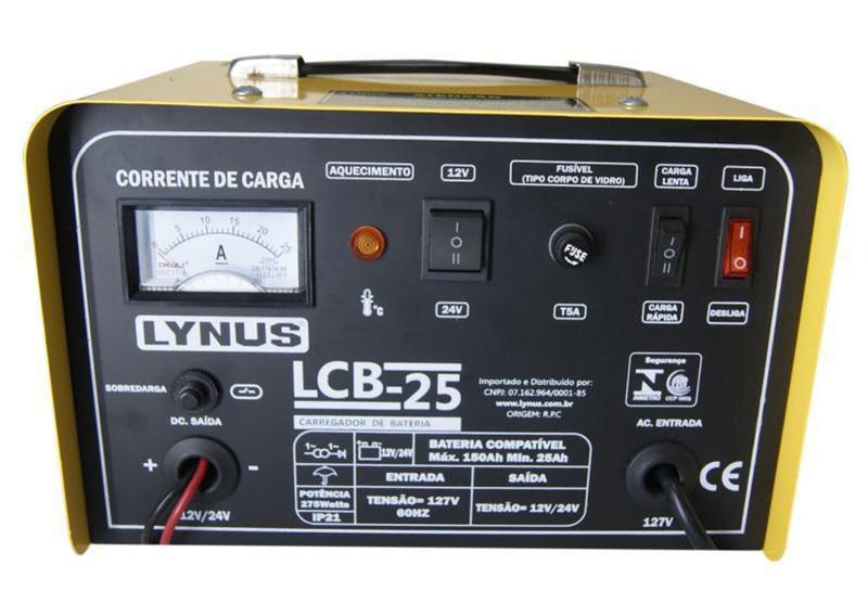 Imagem de Carregador de Bateria 12v/24v LCB-25 LYNUS - 127v