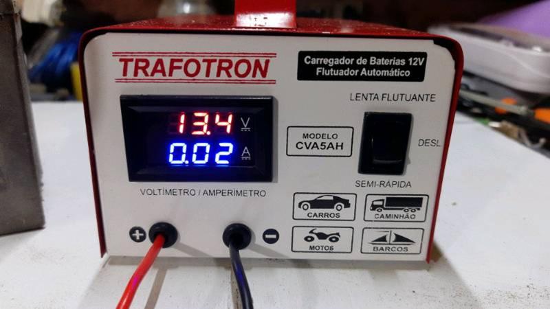 Imagem de Carregador De Bateria 12v Com Voltimetro E Amperimetro