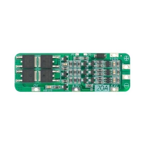 Imagem de Carregador de Bateria 20A 18650 - PCB BMS 12,6V com Proteção