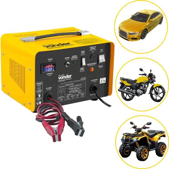Carregador de bateria 32-150ah 12v 127v cbv1600 - Vonder Imagem de Carregador de bateria 32-150ah 12v 127v cbv1600 - Vonder