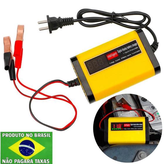 Imagem de Carregador de Bateria Automotiva Inteligente 12v Bivolt Carro Moto Envio Hoje!