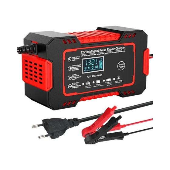 Carregador de Bateria de Carro Inteligente 12V 6A com Tela LCD - Rápida ...