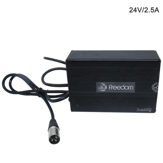 Carregador de bateria Freedom 24V/2.5A para cadeira de rodas Menor preço em Carregador de bateria Freedom 24V/2.5A para cadeira de rodas