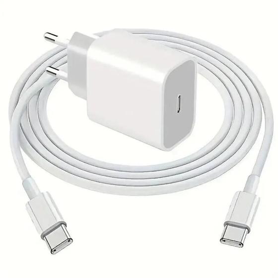 Imagem de Carregador De Carregamento Rápido Pd De 20w Para Iphone 15 Pro Max Ipad 15 Plus Ue Plug Usb-c Dual C