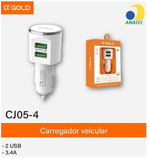 Imagem de Carregador de Carro com Duas Entradas USB Praticidade e Eficiência