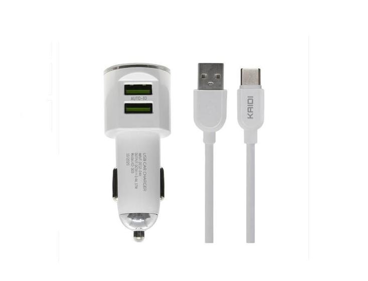 Imagem de Carregador De Carro Usb Tipo C Kaidi Kd-303C
