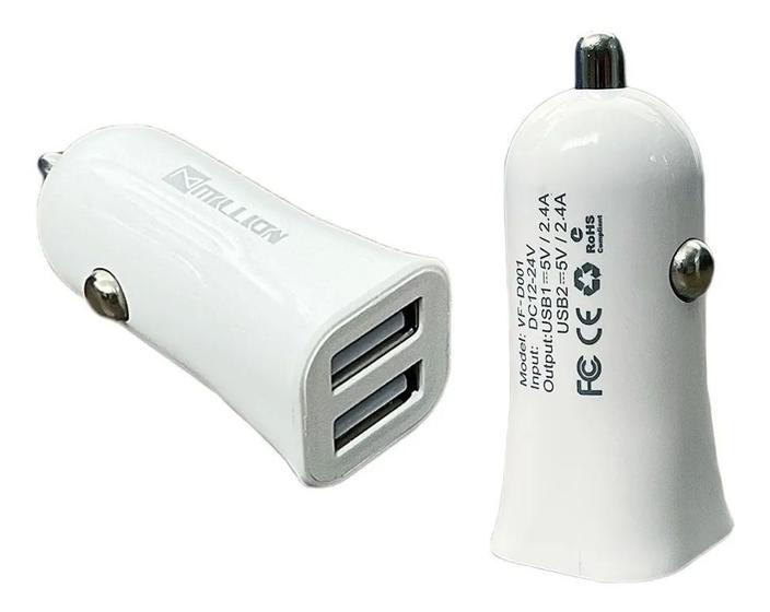 Imagem de Carregador de Carro Veicular 2 USB para samsung com cabo