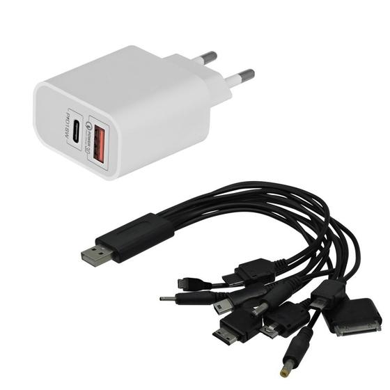 Imagem de Carregador de Celular 10 em 1 e Fonte Turbo Usb-C