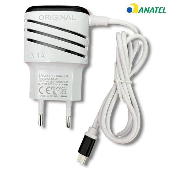Imagem de Carregador de Celular Turbo 3.6A com 2 Portas USB Anatel - Utimix