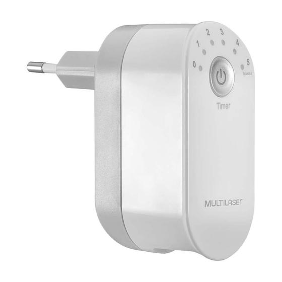 Imagem de Carregador de Parede 2 Portas USB 2,4A com Timer e Plug Dobrável Branco Multilaser - CB139