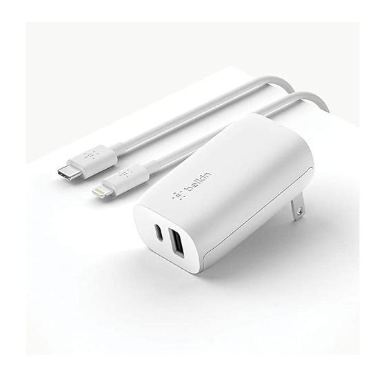 Imagem de Carregador de Parede Belkin 32W USB-C PD + USB-A + Cabo USB-C/USB-C Branco - WCB004-05WH