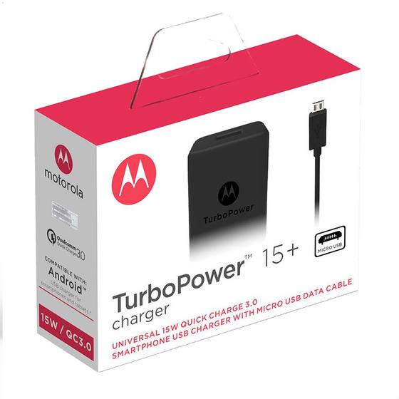 Imagem de Carregador De Parede Motorola Turbo Power 15w Cabo Micro Usb