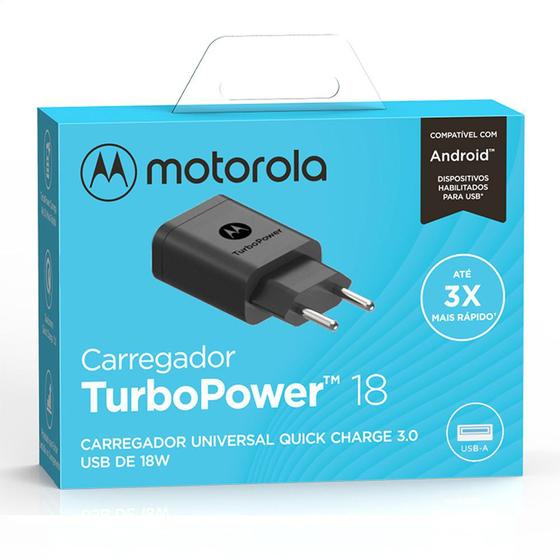 Imagem de Carregador De Parede Motorola Turbo Power 18w Sem Cabo Usb - Moto E5 Plus, G4 Plus, G5 Plus, G6 Play, E6 Play, E6 Plus, E6s, E6i, E7 Plus, G4 Play