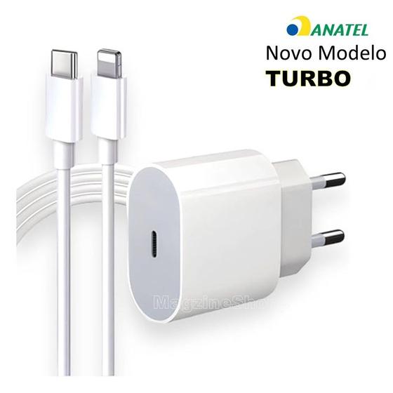 Imagem de Carregador De Parede Turbo 20w Cabo Lightning Tipo C Cor Branco Compativel Iphon XR Inova Electronic Original