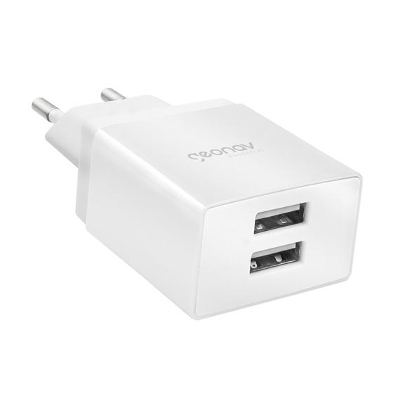 Carregador de parede universal 2.1a duo usb bivolt branco Menor preço em Carregador de parede universal 2.1a duo usb bivolt branco