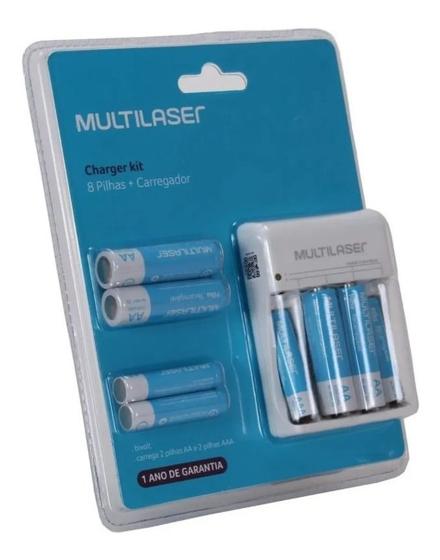 Carregador de Pilha Multilaser Kit Com 8 Pilhas AA /AAA Recarregáveis Menor preço em Carregador de Pilha Multilaser Kit Com 8 Pilhas AA /AAA Recarregáveis