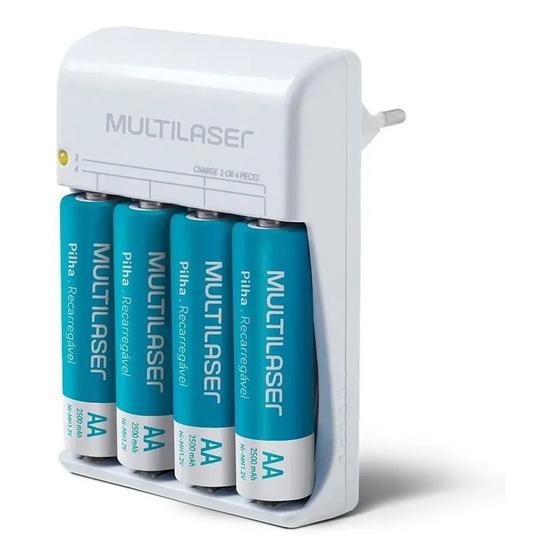 Carregador De Pilhas Multilaser Aa/Aaa + 4 Pilha Aa 2500Mah Bivolt cb054 Original Menor preço em Carregador De Pilhas Multilaser Aa/Aaa + 4 Pilha Aa 2500Mah Bivolt cb054 Original