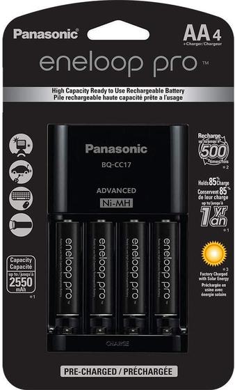 Imagem de Carregador De Pilhas Panasonic Eneloop Pro Com 4 Aa 2550Mah