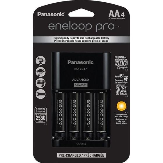 Carregador de pilhas Panasonic eneloop pro com 4 pilhas AA 2550mAh Menor preço em Carregador de pilhas Panasonic eneloop pro com 4 pilhas AA 2550mAh
