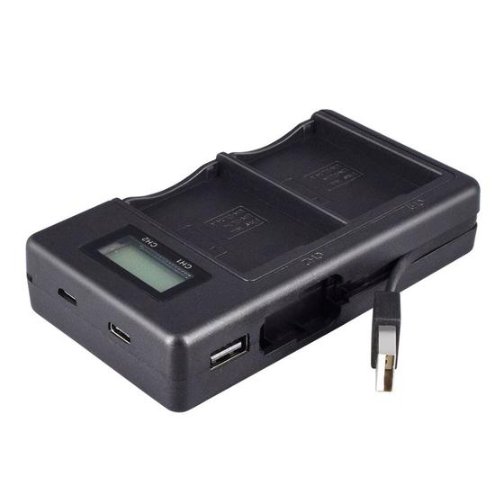 Imagem de Carregador de tela USB LCD Smart FL14-C para bateria de câmera de 5V