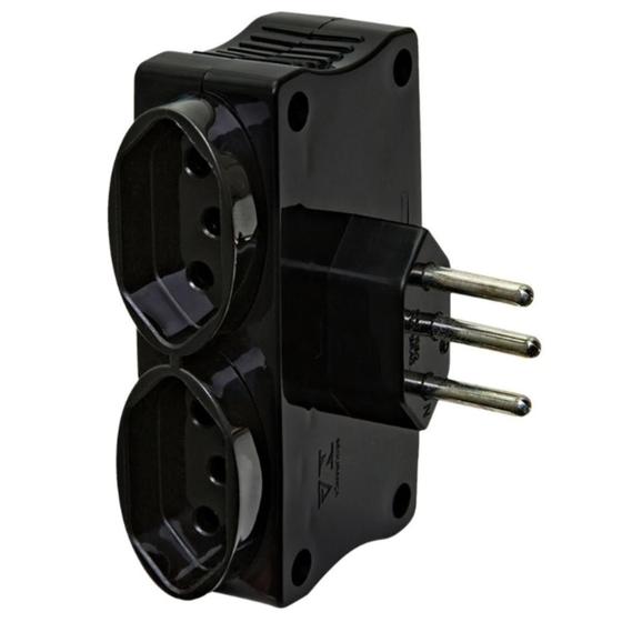 Imagem de Carregador De Tomada Legrand Daneva 2 USB + 2 Tomadas 10A Preto