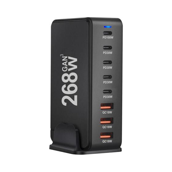 Imagem de Carregador de Viagem 268W/240W GAN USB-C Multiportas com PD - Adaptador de Alimentação