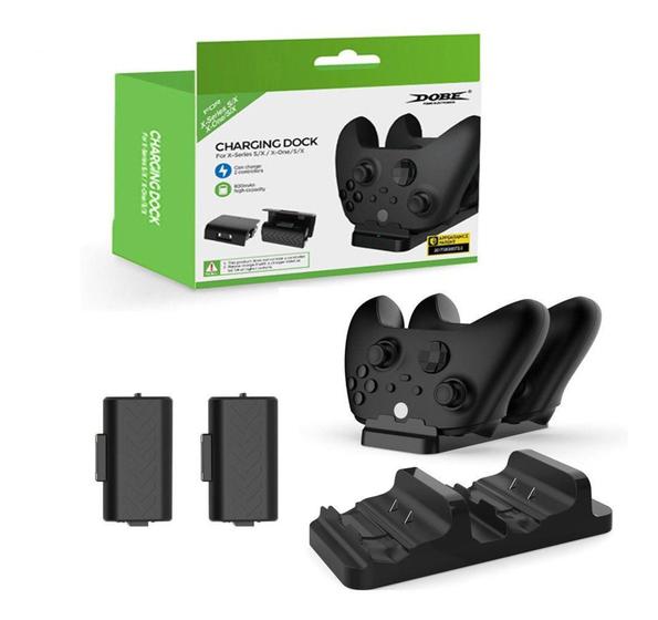 Imagem de Carregador Duplo Dock Xbox One X S Series 2 Baterias 800mah - DOBE