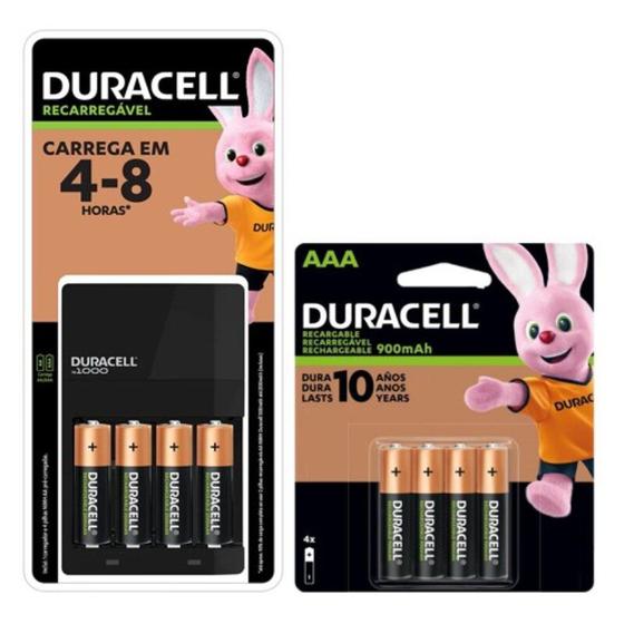 Carregador Duracell com 4 Pilhas Rec AA + 4 pilhas AAA Rec Menor preço em Carregador Duracell com 4 Pilhas Rec AA + 4 pilhas AAA Rec