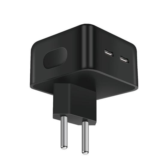 Imagem de Carregador Fonte Duplo Usb-C 40W Turbo 2 Entradas PD Bivolt