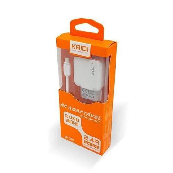 Carregador Fonte Kaide 2 Usb + Cabo Usb Tipo C Turbo Padrao Branco - KD-301C - Kaidi é boa?