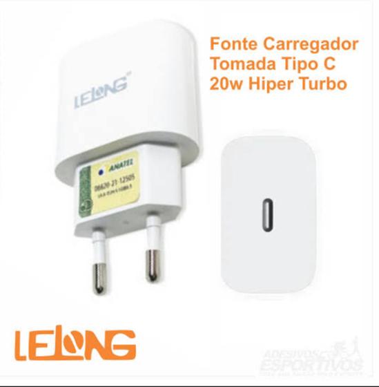 Carregador fonte usb-c 20w le-294 lelong Menor preço em Carregador fonte usb-c 20w le-294 lelong