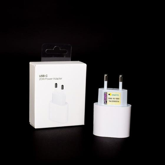 Imagem de Carregador fonte USB-C 20W Turbo Compativel-Iphone-11-12-13-14-15Promax-ipad - Adaptador Tomada Fonte Turbo Lacrado