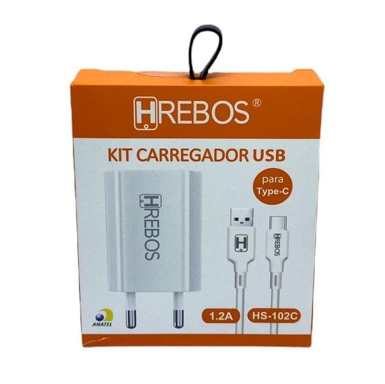 Imagem de Carregador Hrebos 1.2A Type C Hs-356 Branco