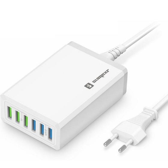 Imagem de Carregador Hub Régua 6 Usb Rápido 10a 50W Android e IOS