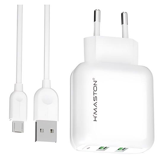 Imagem de Carregador Micro Usb Turbo 2 Entradas Micro Usb V8 Android