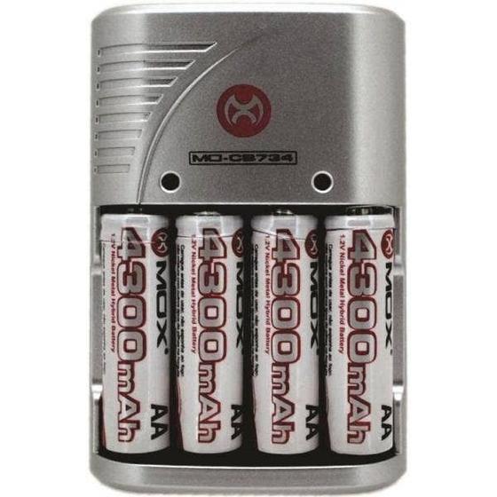 Imagem de Carregador Mox MO-CB734 para Pilhas Recarregaveis AA/AAA com 4 Pilhas (Bivolt)